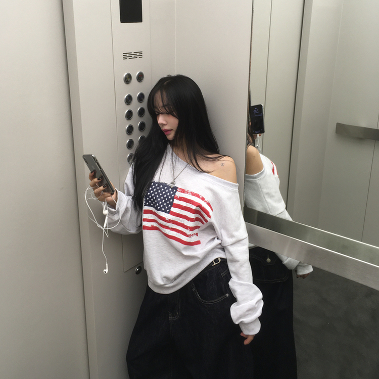 アメリカンワンオフトレーナー(6color) MELANGE WHITE