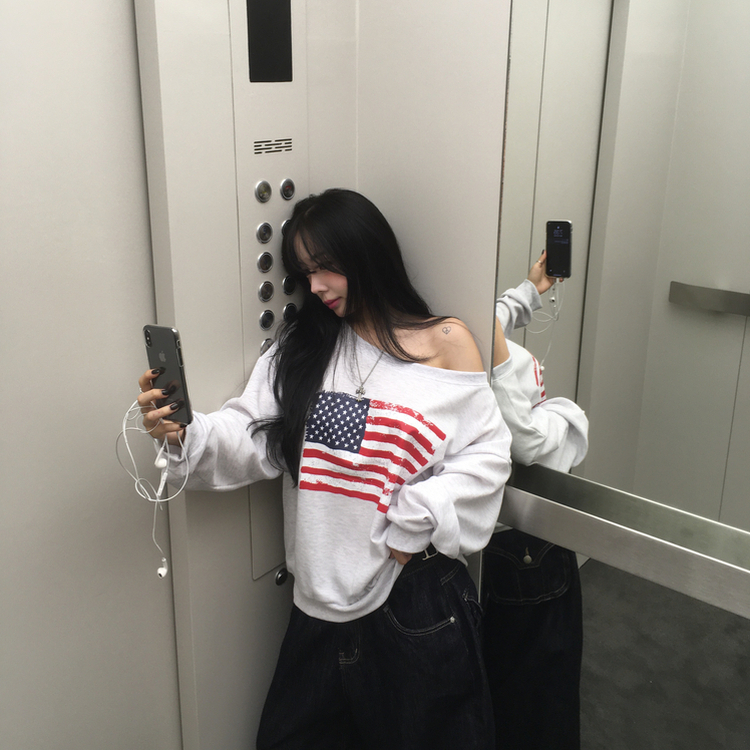 アメリカンワンオフトレーナー(6color) MELANGE WHITE