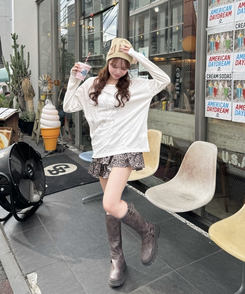 レオパードティアードミニスカート BROWN