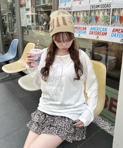 レオパードティアードミニスカート BROWN