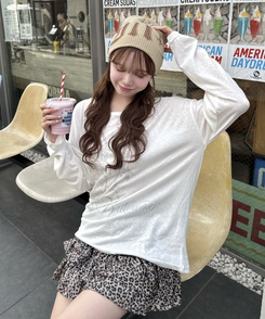 レオパードティアードミニスカート BROWN