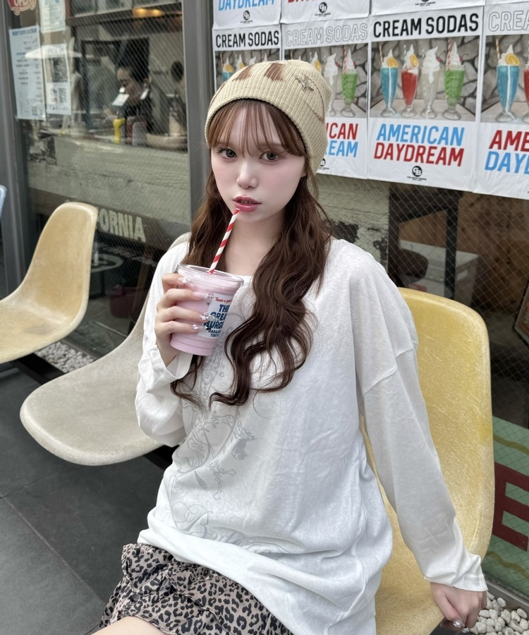 レオパードティアードミニスカート BROWN