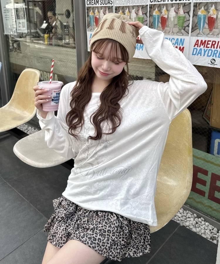 レオパードティアードミニスカート BROWN