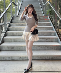 レイヤードミニワンピース GRAY