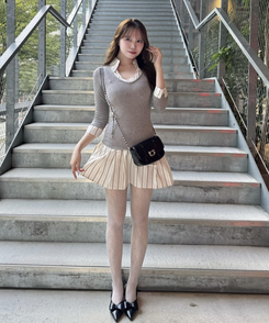 レイヤードミニワンピース GRAY