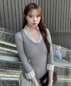 レイヤードミニワンピース GRAY