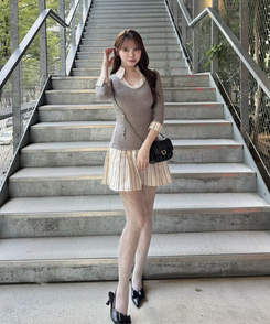 レイヤードミニワンピース GRAY