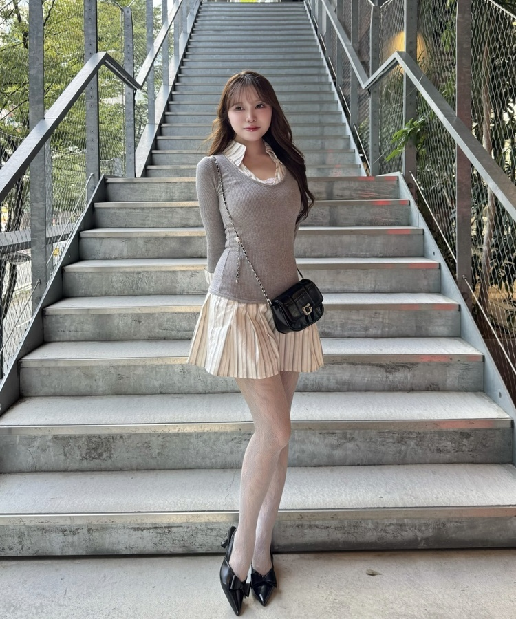 レイヤードミニワンピース GRAY