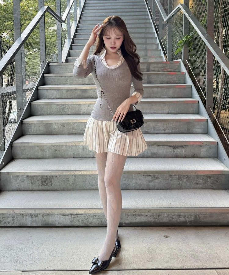 レイヤードミニワンピース GRAY