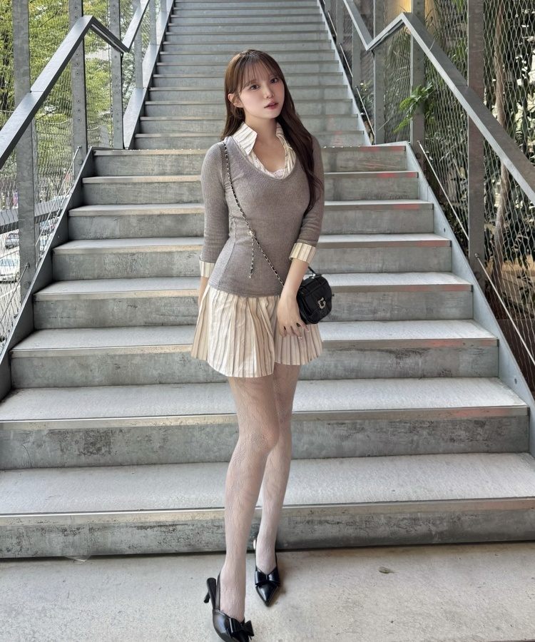 レイヤードミニワンピース GRAY