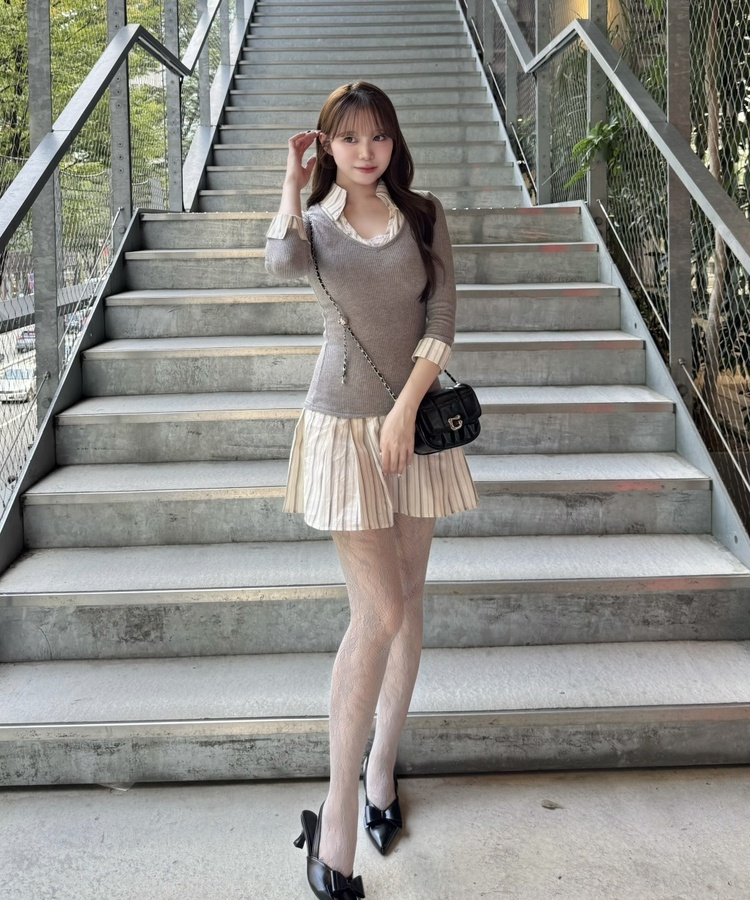 レイヤードミニワンピース GRAY