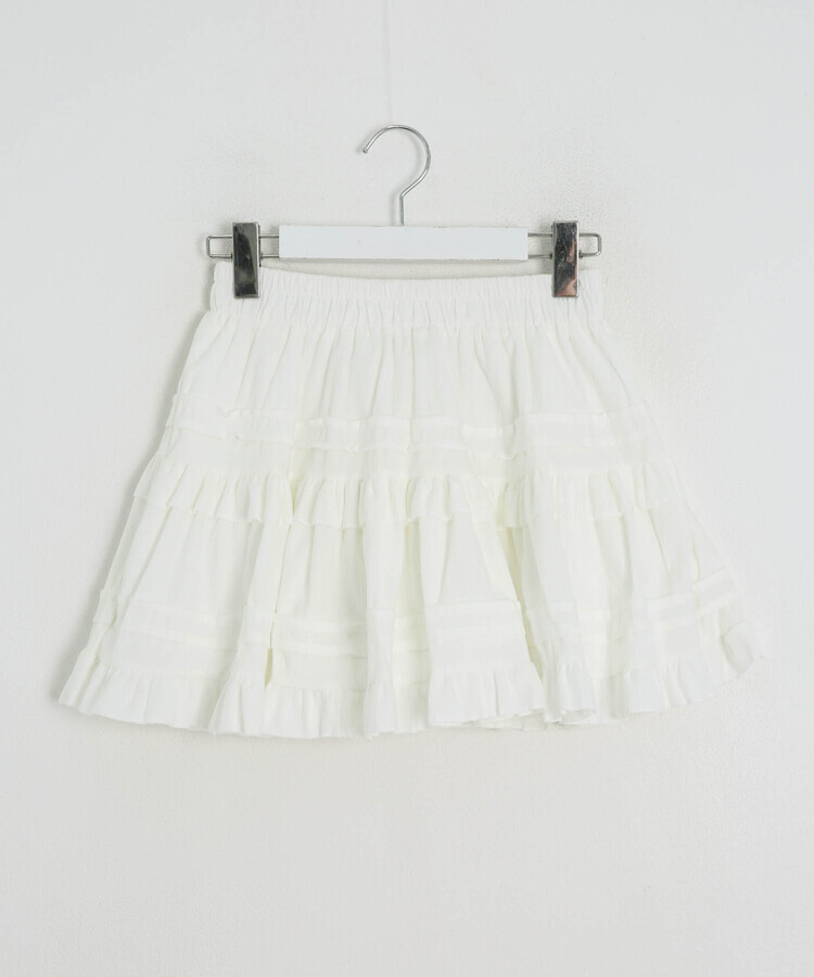 플리츠 캉캉 밴딩 미니 스커트