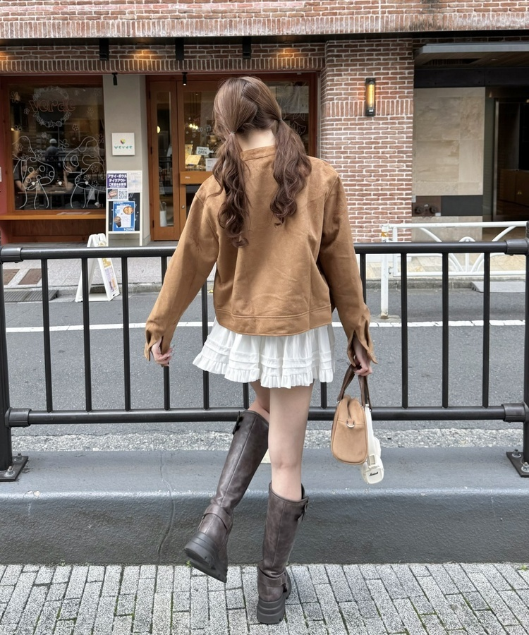 플리츠 캉캉 밴딩 미니 스커트 아이보리