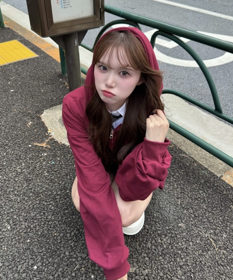 오버핏 애틀랜틱 후드집업 레드