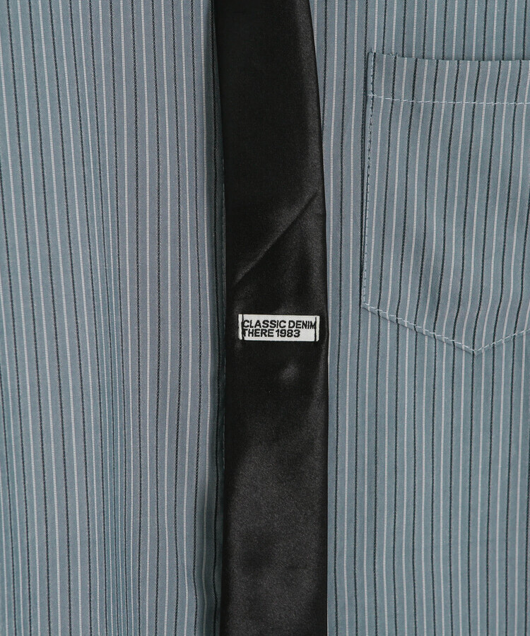 【タイ付き】ビッグサイズストライプTシャツ