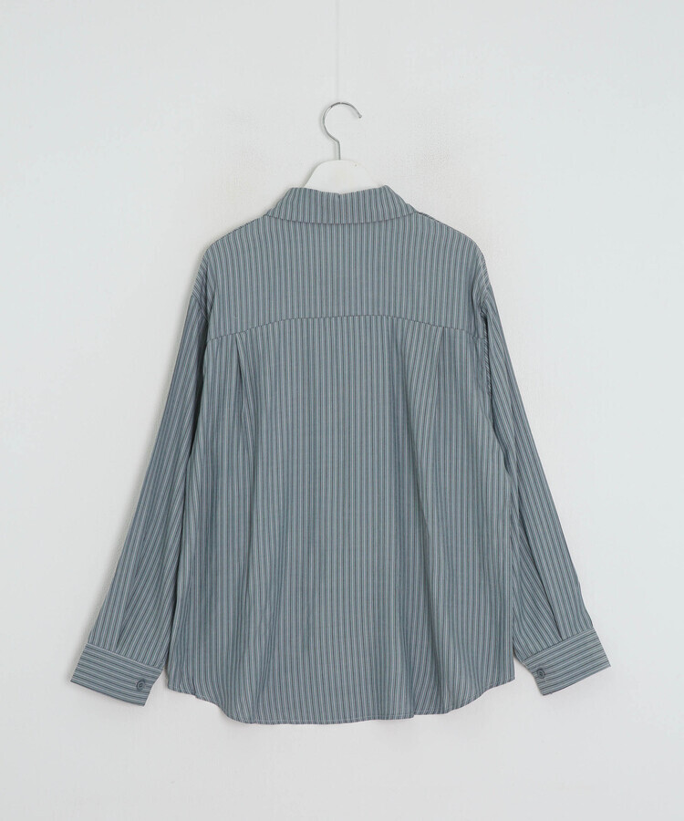 【タイ付き】ビッグサイズストライプTシャツ