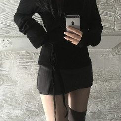 ストライプミニスカートパンツ CHARCOAL