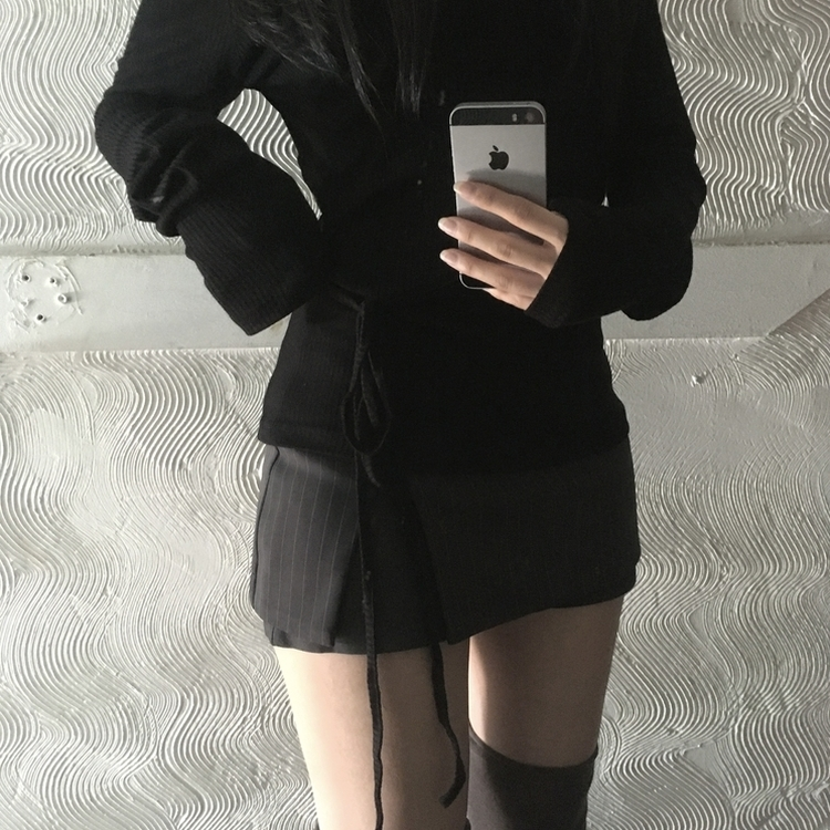 ストライプミニスカートパンツ CHARCOAL