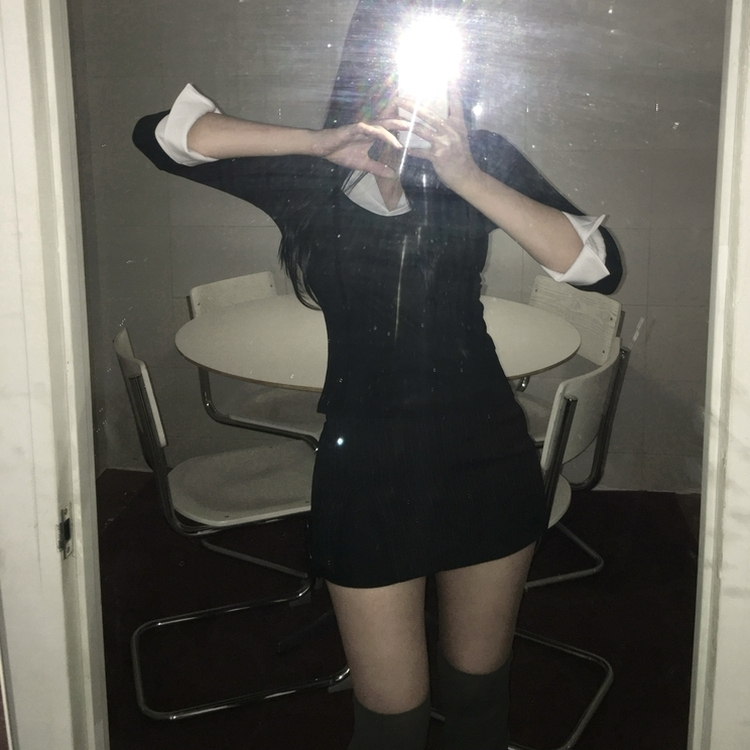 ストライプミニスカートパンツ BLACK