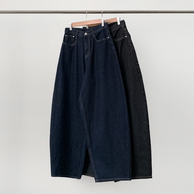 【丈別】ポケットデニムワイドパンツ
