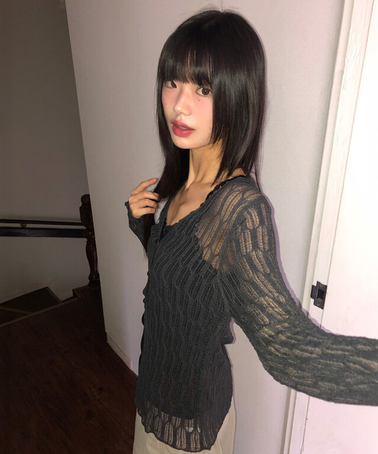 レーススリムキャミソール(5color) BLACK