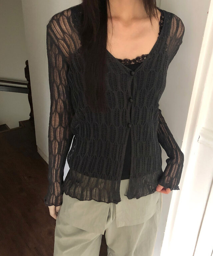 レーススリムキャミソール(5color) BLACK