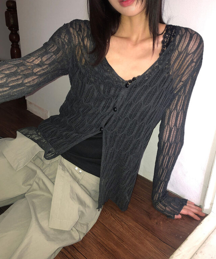 レーススリムキャミソール(5color) BLACK