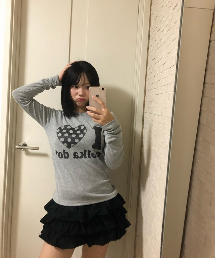 アイラブドットスリムTシャツ MELANGE