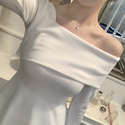 アンバランスシフォンワンピース IVORY