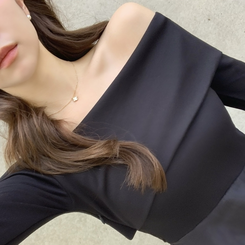 アンバランスシフォンワンピース BLACK