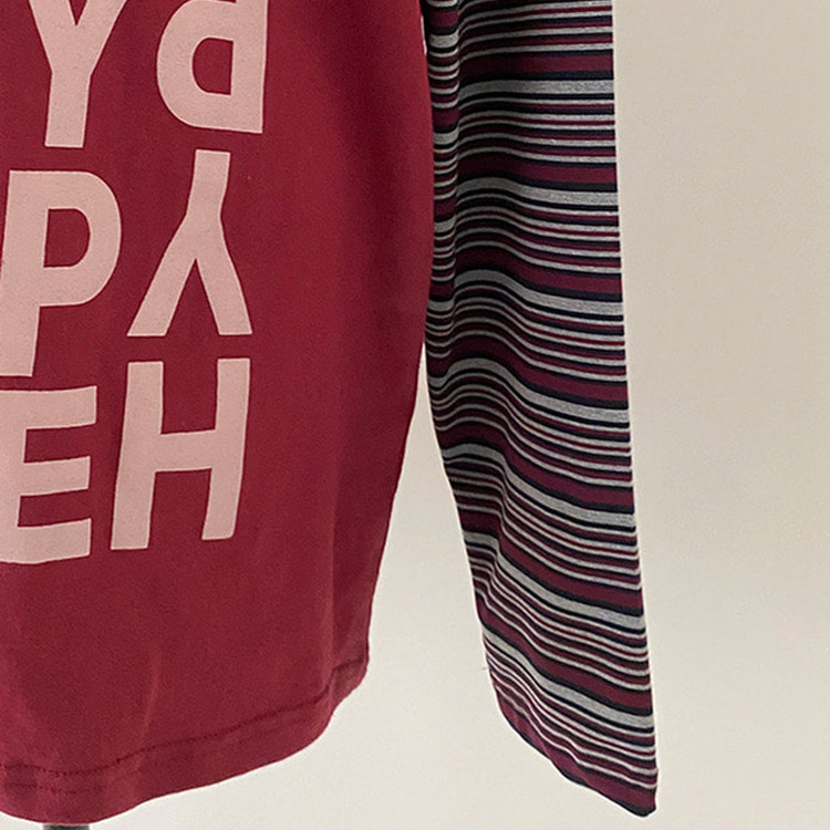 스타즈 스트라이프 레이어드 오버핏 긴팔 티셔츠