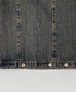 3XL폴딩 핀턱 밑단스냅 벌룬핏 와이드핏 밴딩 데님팬츠