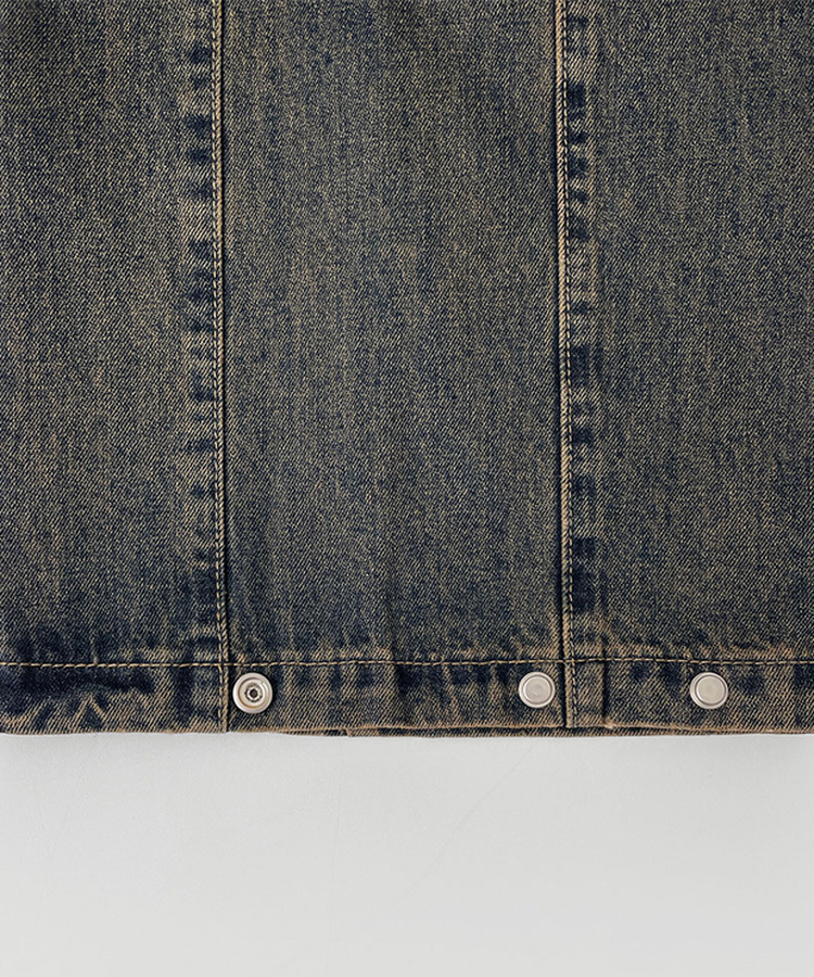 3XL폴딩 핀턱 밑단스냅 벌룬핏 와이드핏 밴딩 데님팬츠