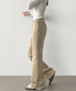 2XL가을 스판 밴딩 세미 부츠컷 면팬츠 베이지