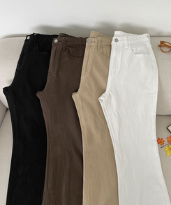 2XL가을 스판 밴딩 세미 부츠컷 면팬츠
