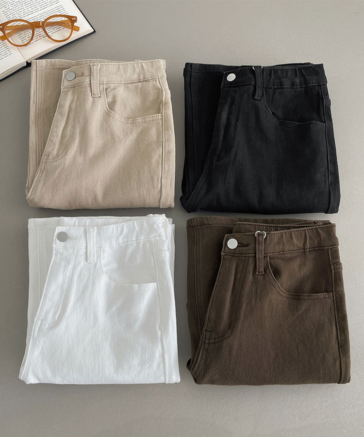 2XL가을 스판 밴딩 세미 부츠컷 면팬츠