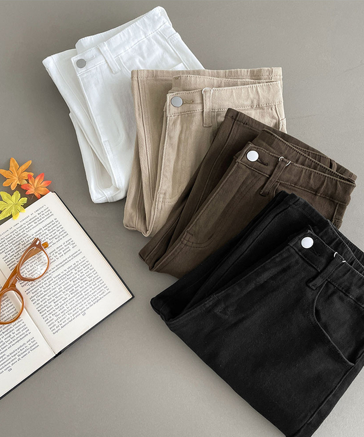 2XL가을 스판 밴딩 세미 부츠컷 면팬츠