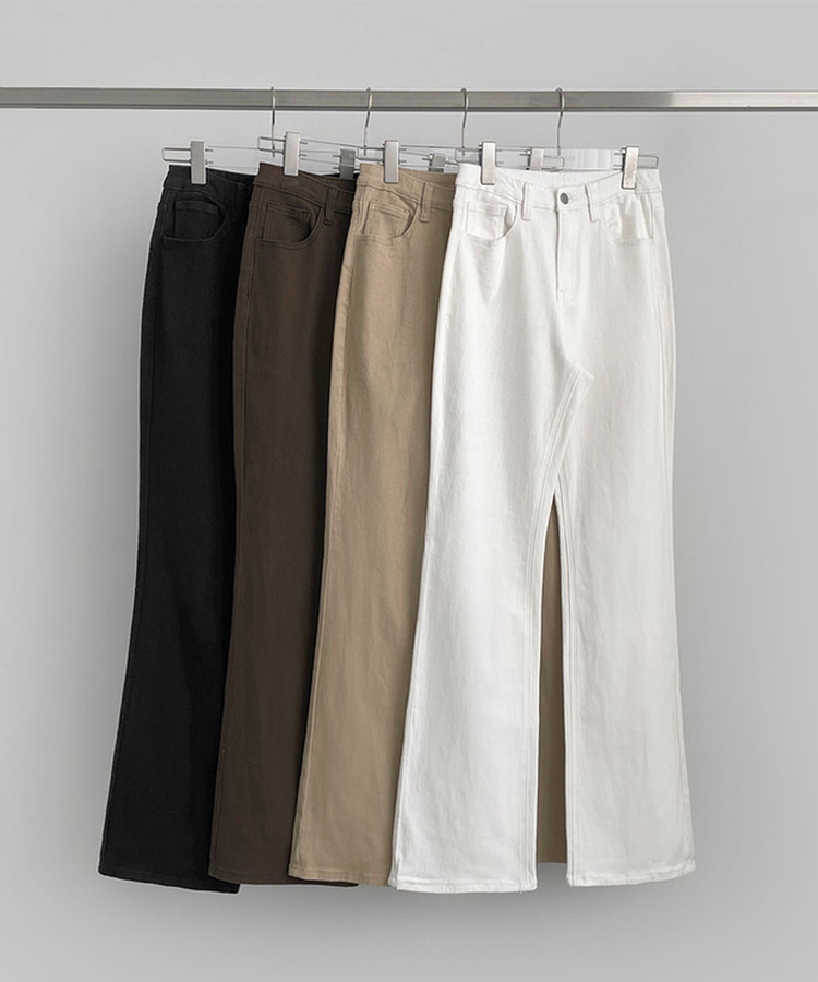 2XL가을 스판 밴딩 세미 부츠컷 면팬츠