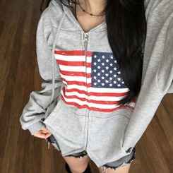 ビンテージUSAフードジップアップ(5color) MELANGE