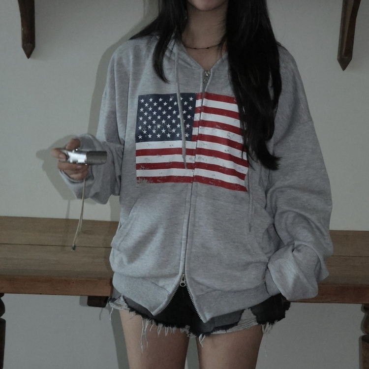 ビンテージUSAフードジップアップ(5color) MELANGE