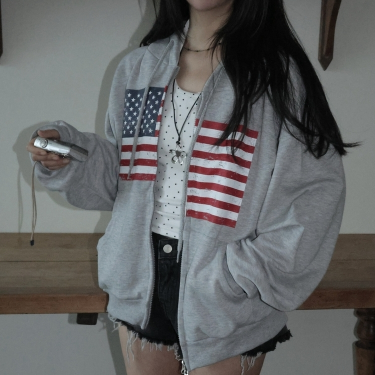 ビンテージUSAフードジップアップ(5color) MELANGE