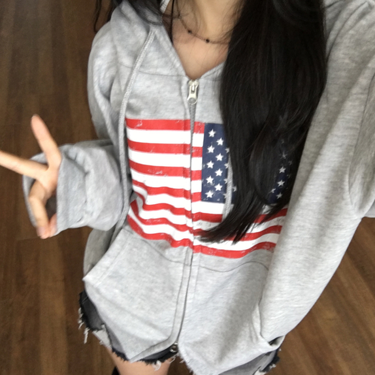 ビンテージUSAフードジップアップ(5color) MELANGE