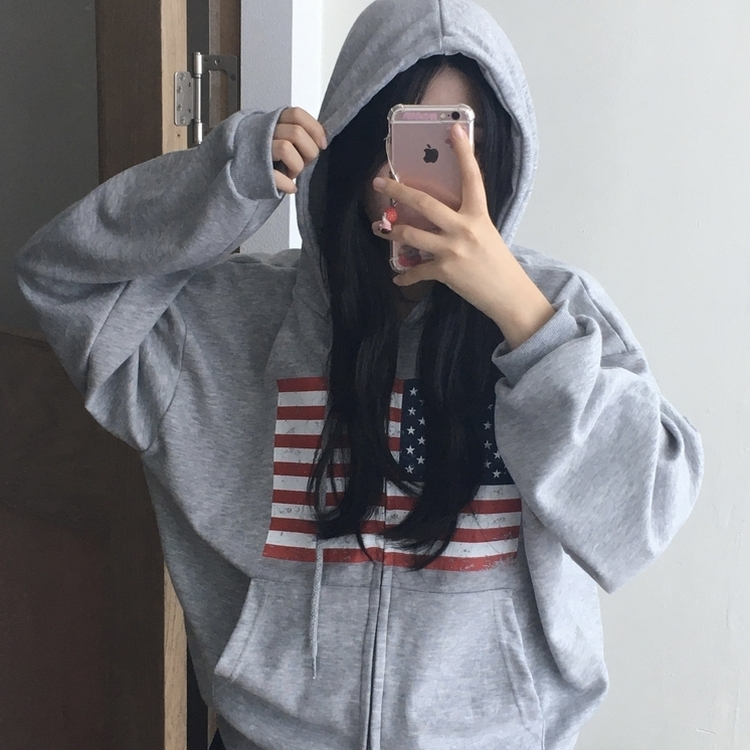 ビンテージUSAフードジップアップ(5color) MELANGE