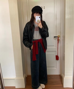 シンプルライダーレザージャケット BLACK