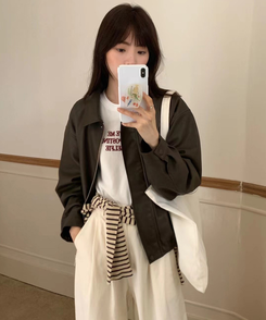 シンプルライダーレザージャケット BROWN