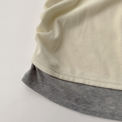 투픽 라운드 버튼 펜던트 버튼 레이어드 단추 긴팔 티셔츠