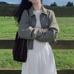 누가봐도 고퀄리티 블루종 크롭 루즈핏 블루종 자켓 점퍼 카키