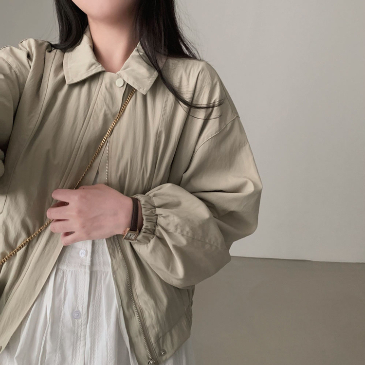 누가봐도 고퀄리티 블루종 크롭 루즈핏 블루종 자켓 점퍼 베이지