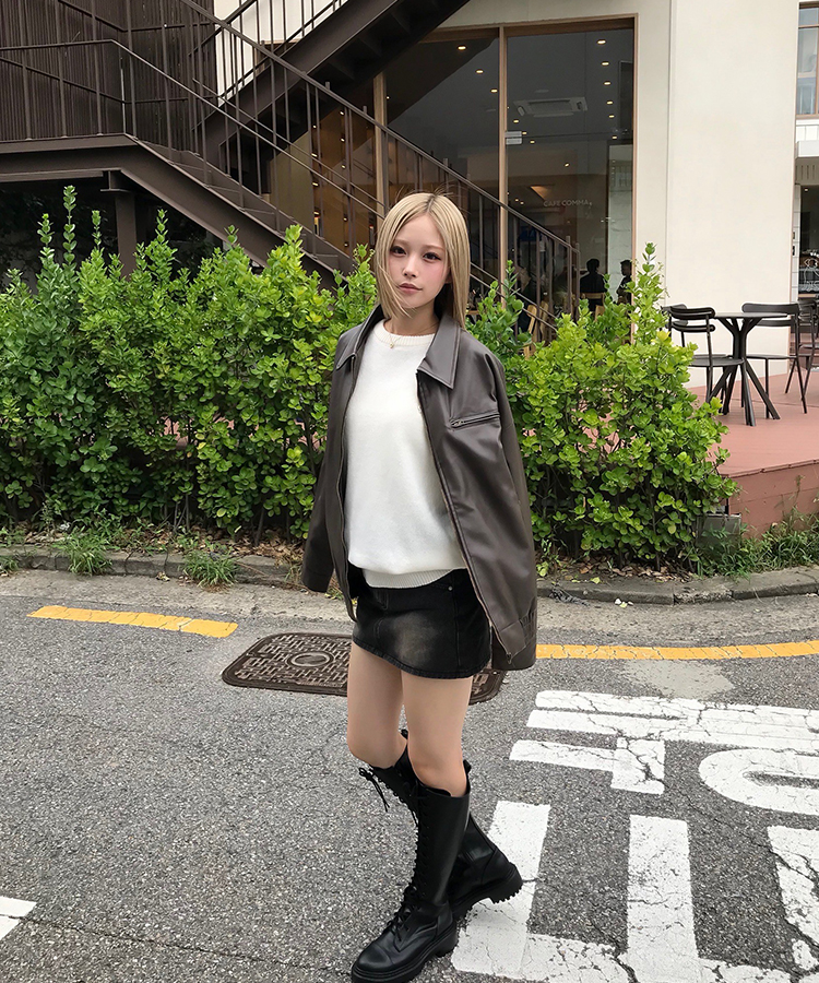 【単独制作/特価】oluデイリーラウンドネック、Vネック2種ニット IVORY(R-neck)