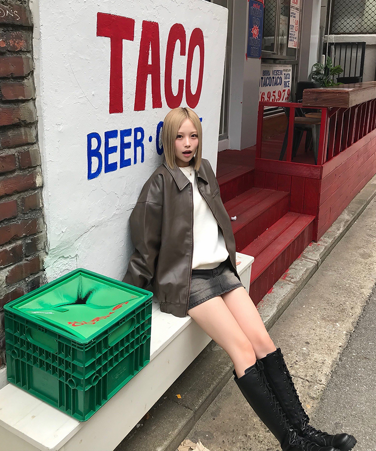 【単独制作/特価】oluデイリーラウンドネック、Vネック2種ニット IVORY(R-neck)